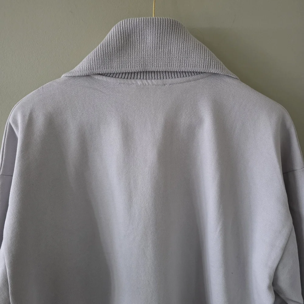 NWOT Zara M 90s Modern Preppy Elevated Loungewear Normcore Collar Knit Sweater - Picture 13 of 15